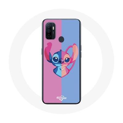 Oppo A53 Case Stitch and Angel Blue Pink