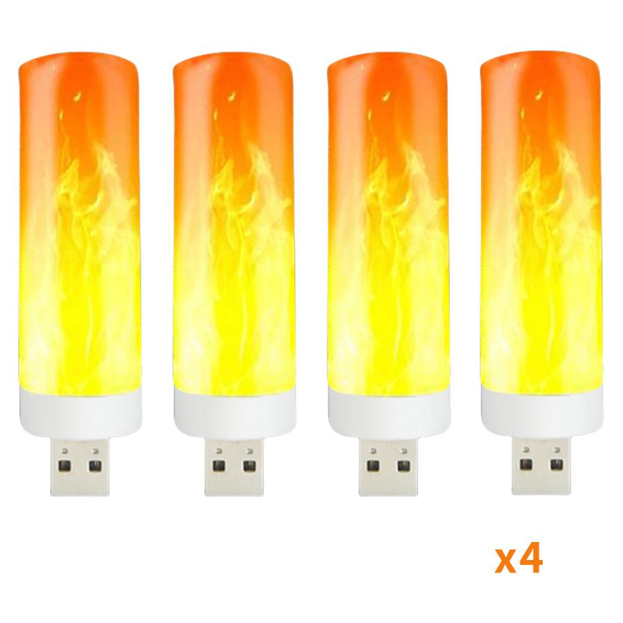 5V USB LED Flame Effect Light Bulbs USB Flame Lamp Candle Bulb Flameless Night Light Flickering Fire Bulb for Home Party Decor