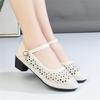 Sandals new soft-soled high-heeled sandals mesh sandals non-slip hole shoes hollow breathable single shoes