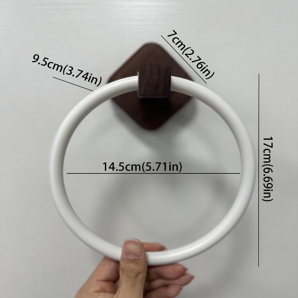 Walnut Wood Portable Towel Racks Round Design Wall Mounted Towel Holder  Home Applications