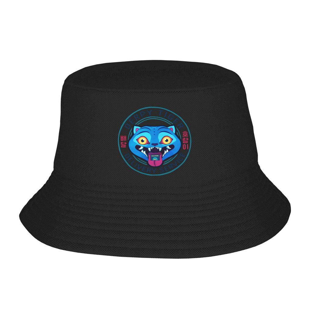Men Women Bucket Hats Derpy Tiger Cat Vocation Getaway Headwear Packable Fisherman Hats Huntrix Kpop Demon Hunters Boonie Hat