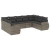 Vidaxl 9-Cz. Set di Mobili da Giardino con Cuscini, Grigio, Polyrattan