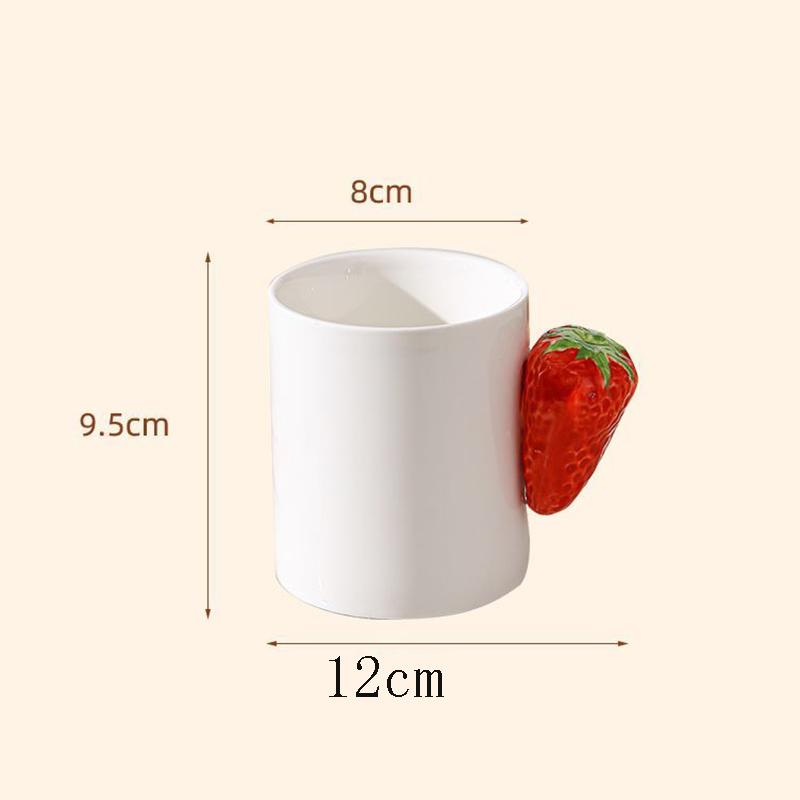 Creative Fruit Lemon Strawberry Cup Ceramic Breakfast Milk Mug Exquisite Afternoon Camellia Flower Tea Cup Office Coffee Mug New