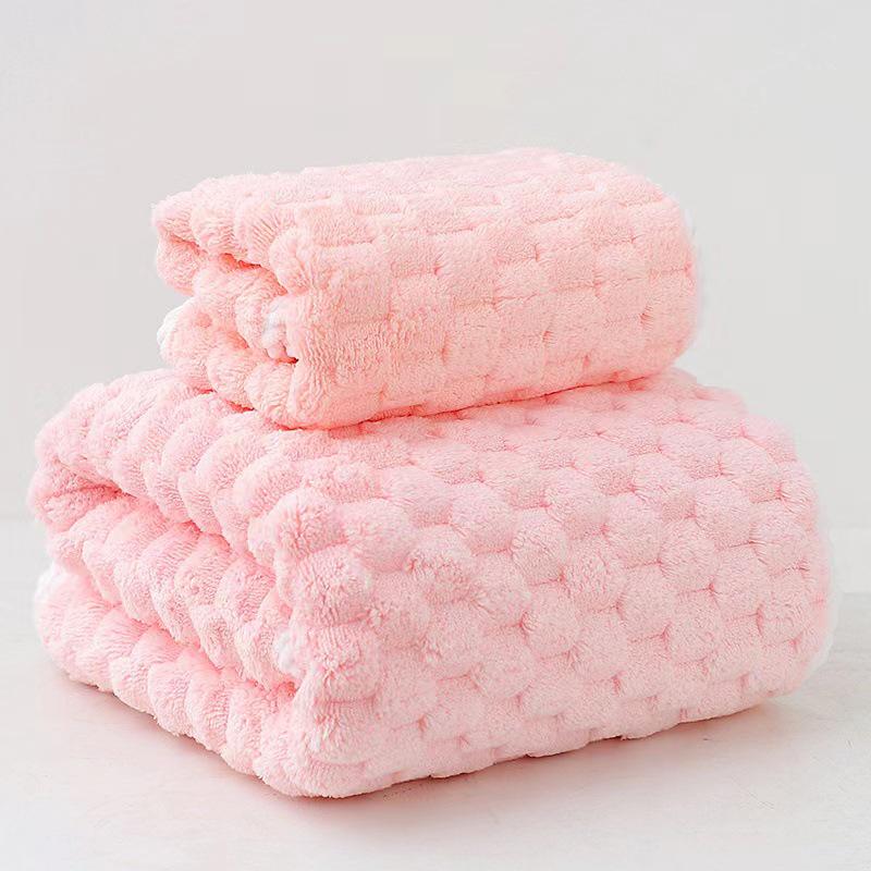 Universal Quick-Dry Water-Absorbent Striped Coral Fleece Bath Towel - Soft and Thickened 35*75cm Towel