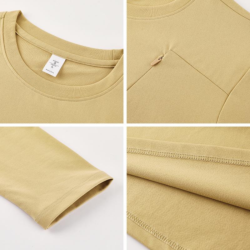 Herr Andningsbar Snabbtorkande Långärmad Rundhals T-shirt för Vår Utomhusvandring