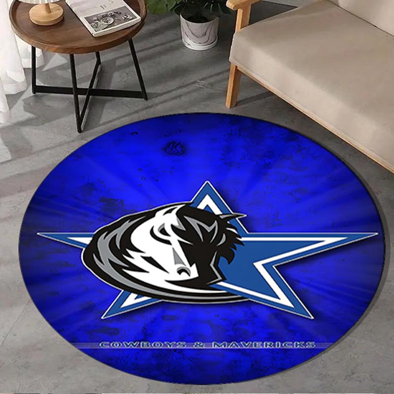 DALLAS BASKETBALL TEAM Round Rug for Livingroom,Bedroom, Palyroom, Chair Rug, Area rug, Circle Carpet, Large Size Fan Christmas gift