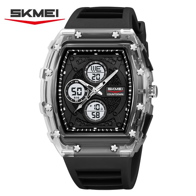 SKMEI 2605 Military Electronic Watch Reloj Dual Display Digital Watch Sport Multi Functional Timing Waterproof Night Light Men's