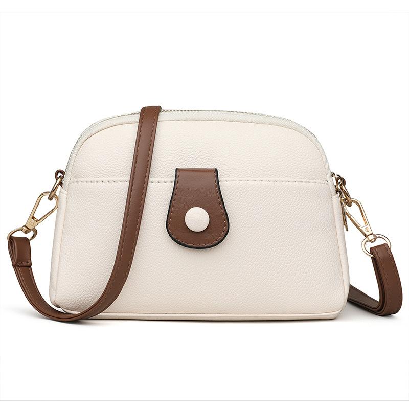 Niche cowhide texture mobile phone bag messenger bag