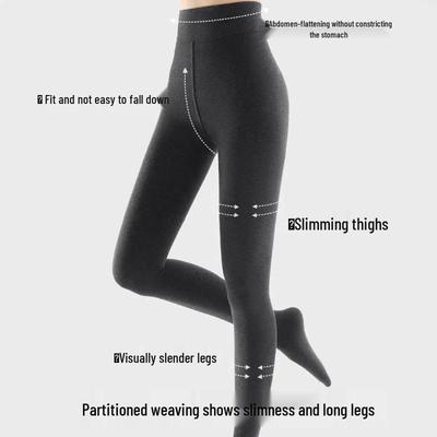 Leggings Celebrity in Cotone e Lana Grigio Scuro - Collant Base High-Sense Autunno/Inverno