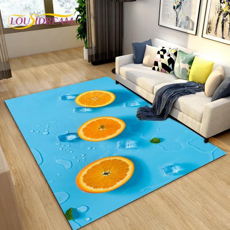Fruits Vegetables Kitchen Mat Area Rug Carpet for Living Room Bedroom Playroom Sofa decor home Non-slip rug Floor Mat Soft