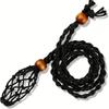 10er-Packung Halsketten mit Anhänger aus Naturstein, Netztasche, einzigartige verstellbare Kordel, Choker zur Präsentation von Kristallen, handgefertigter Schmuck