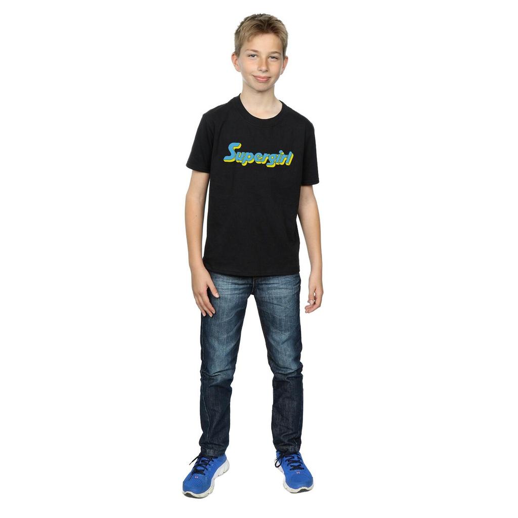 DC Comics Supergirl-Text-Logo-T-Shirt für Jungen