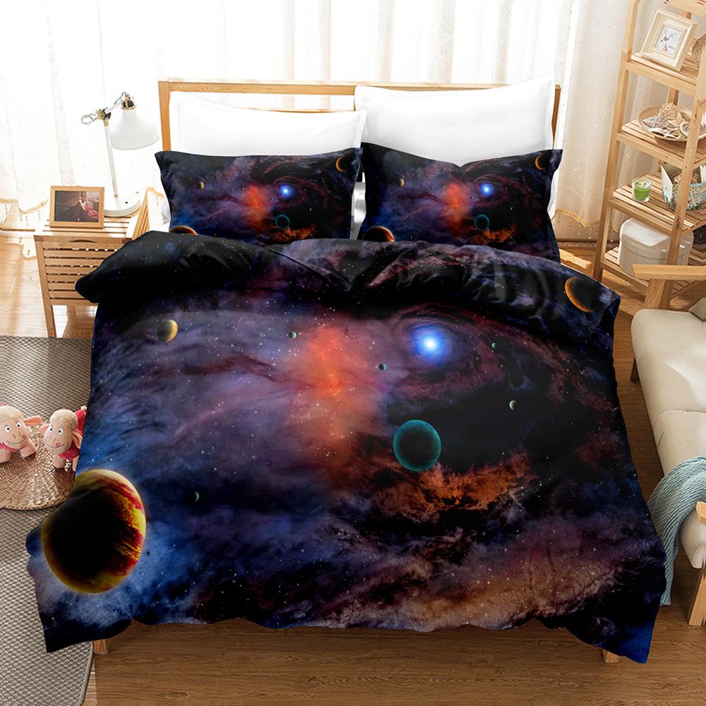 3D Digital, Planet, Space, Earth, Bedding Four-Piece Three-Piece Set Of Sheets