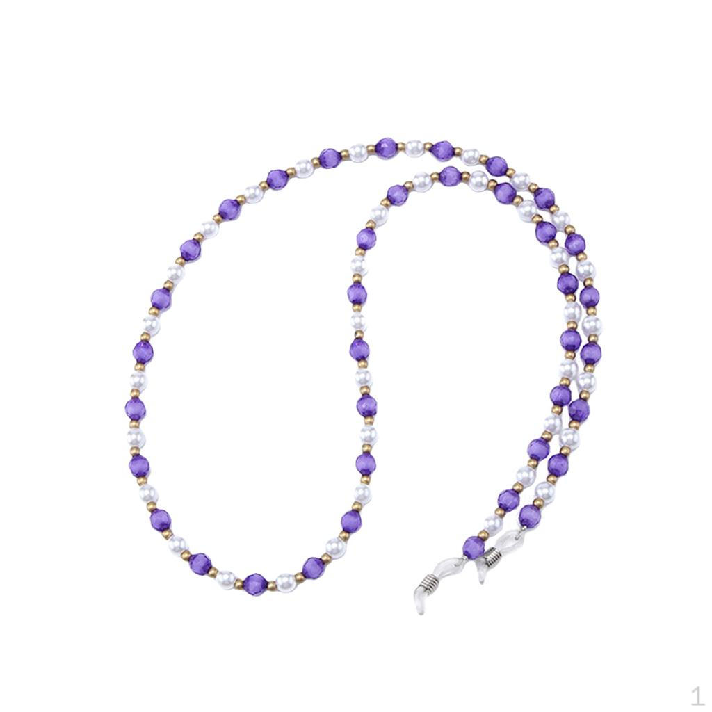 

Reading Eyeglasses Spectacles Beads Chain Holder Lanyard Purple
