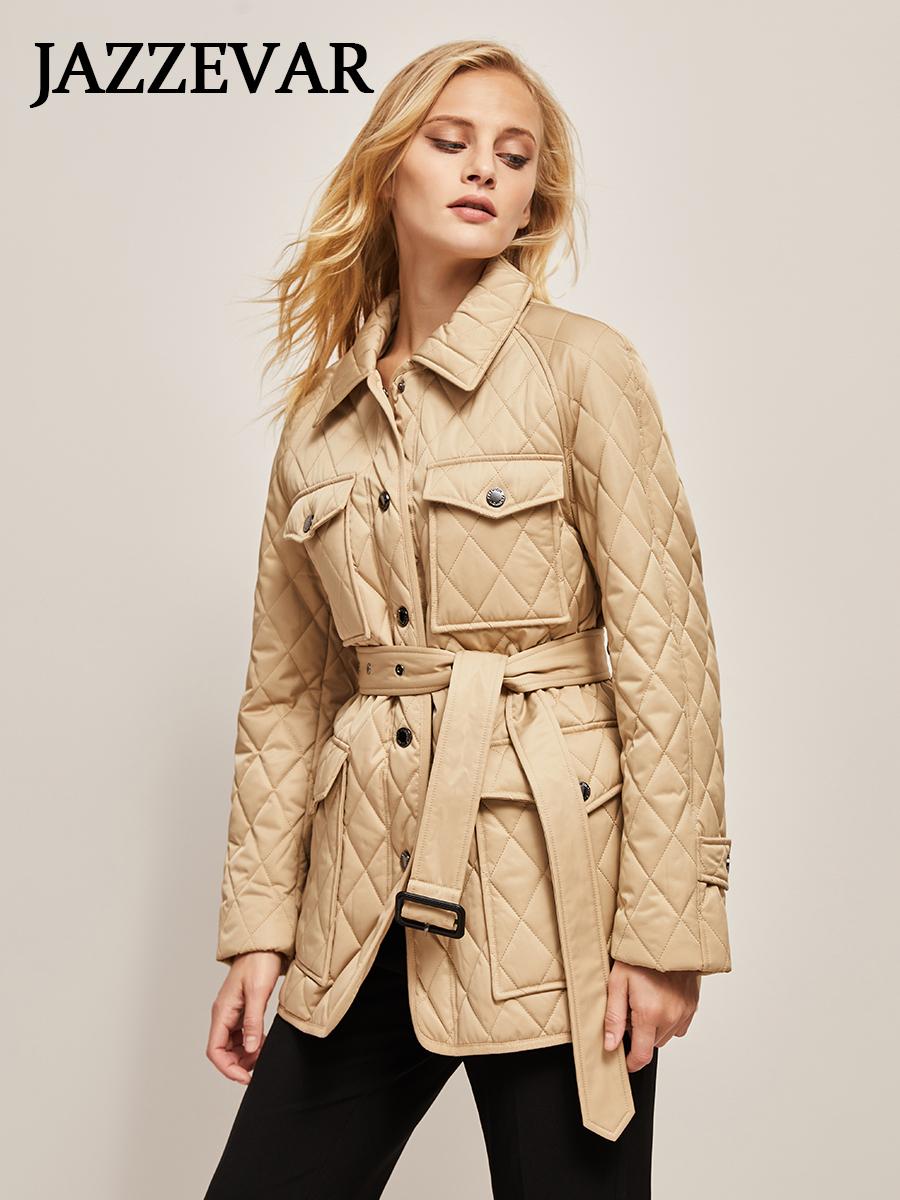 

JAZZEVAR Осень-зима Женская парка среднего возраста Короткий стиль Стоячий воротник Куртка на хлопковой подкладке M