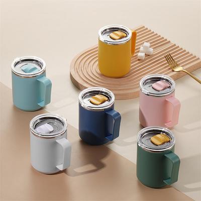 450ML Lattekopp Vattenflaska Dubbla Lager Stor Kapacitet Bärbar Vakuumisolering PP-material Rostfritt Stål Isolerad Mugg