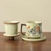 Ru kiln mug gift box with lid tea separation water cup ceramic tea brewing office cup business meeting souvenir