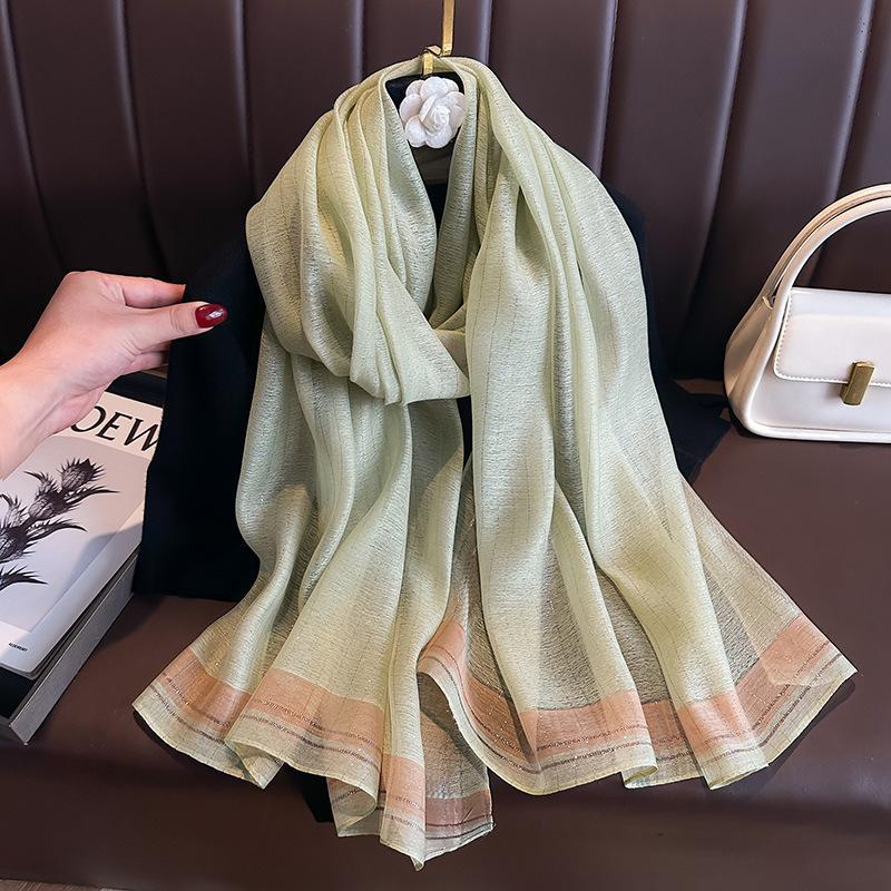 

Long silk wool scarf Shawls and Wraps for Women solid Foulard Pashmina Poncho Female Summer Sunscreen Scarves Hijab Bandana new 70x190cm