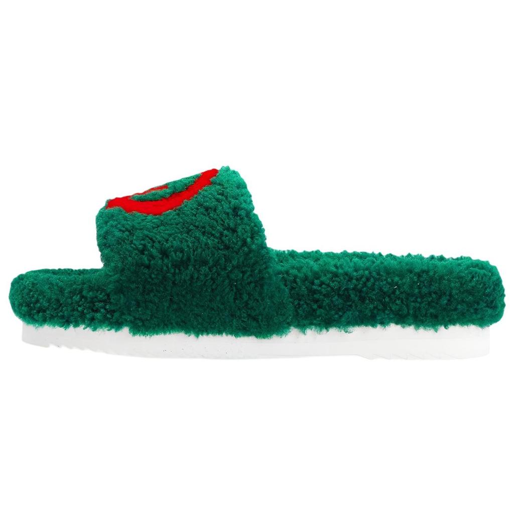Gucci Interlocking Slide Slippers Women's Green 646225 D0L00 3155