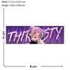 Pink Double Bun Anime THIRSTY Sticker 1PC, 2D Flat Waterproof Vinyl Decal for Car Skateboard Luggage