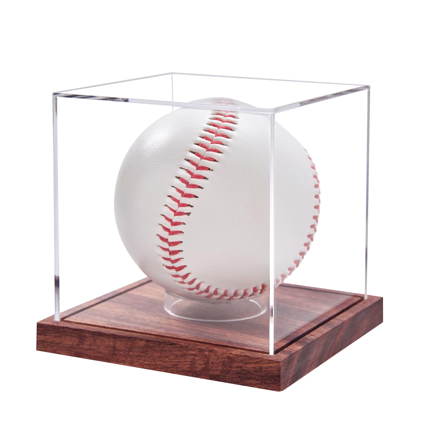 This is a clear tennis ball holder with a sturdy wooden base and no assembly This is an autographed baseball stand box for a single cube-shaped 4098₽
