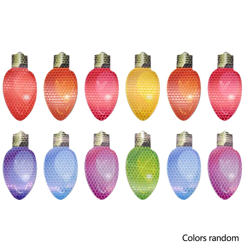 1 Set Christmas Car Body Decoration Reflective Bulb Light Shaped Magnets Stickers Magnetic Wires Ornaments for Home Auto Decor