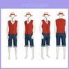 Authentisches One Piece Luffy Kostüm, Piratenkönig Cosplay Outfit für Halloween
