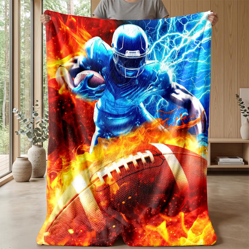 Electric Football Player 3 Theme blanket Lightweight Warm Flannel Blanket Decorative Throw Blanket for Home Decoration