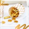 Set Of 3 Decorative Golden Trimmed Storage Tins Plastic Food Canisters With Gold Trim Sealed Jar For Home Office Use