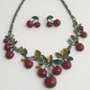 Top-Selling Cherry Necklace & Earring Set - Women's Trendy Choker Accessories