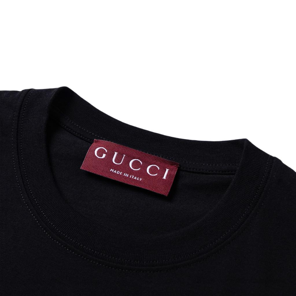 GUCCI T-Shirts Men's Black Crew Neck Moderate 796395-XJG36-1043