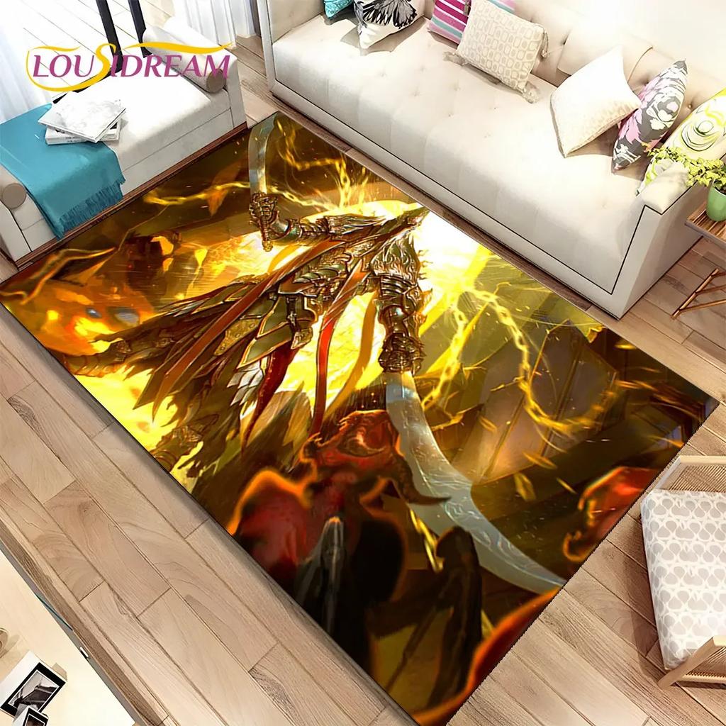 3D HD Diablo Game Gamer Cartoon Area Rug,Carpet Rug for Home Living Room Bedroom Sofa Doormat Decor,kid Play Non-slip Floor Mat