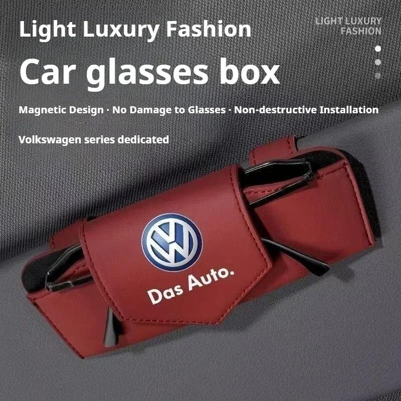 hijk1 ·Car Glasses Storage estuche para gafas de sol de coche,de cuero Pu For Volkswagen VW Passat Touran Golf 3 GTI Octavia Jetta