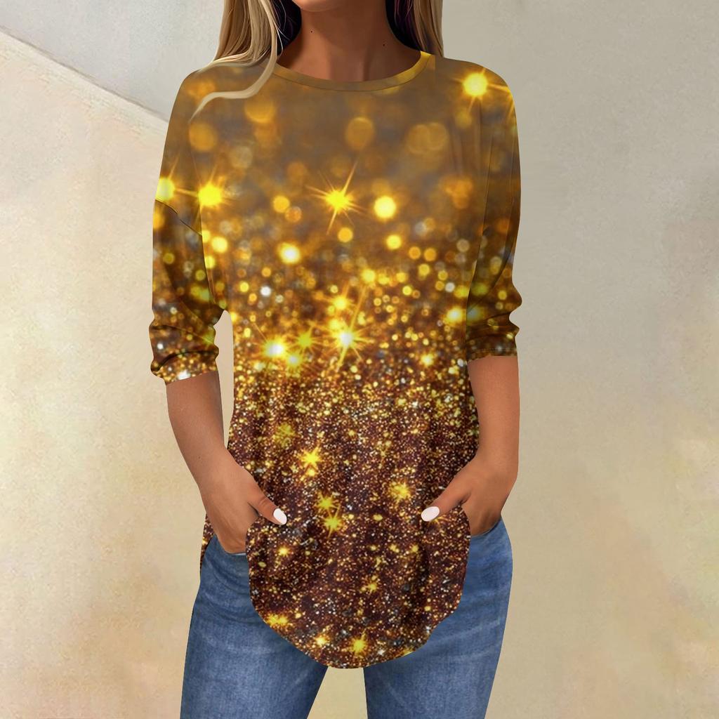 Camisetas para mujer Manga 3/4 Camisas Color Sólido Jersey Verano Primavera Tops Blusas