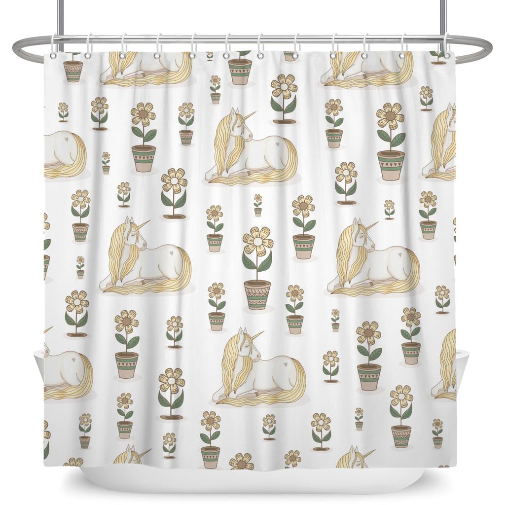 Cute Cartoon Animal Shower Curtain Waterproof Bath Curtain Bathroom Decor Kids Friendly Design Multiple Fun Patterns With Hooks