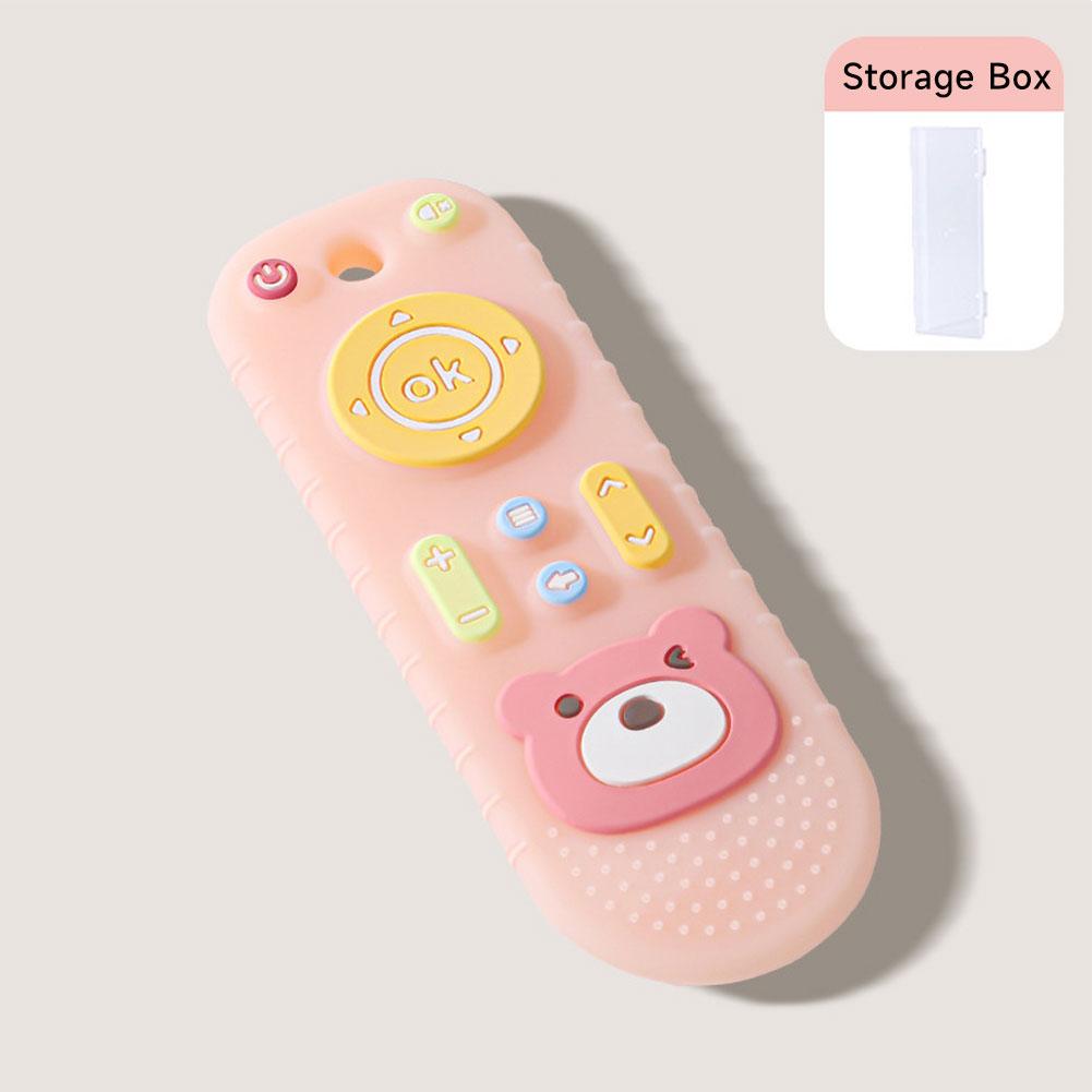 Baby Silicone Remote Control Teether Toys Cartoon Teething Stick Soothing Bite Toys Anti Hand Biting Teether for Infants Toddlers