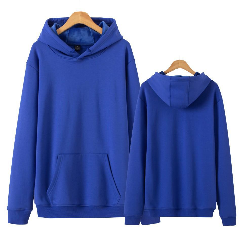 Men's and Women's Hooded Jackets & Solid Color Velvet Shirts Hoodies - Pure Cotton Composite Velvet