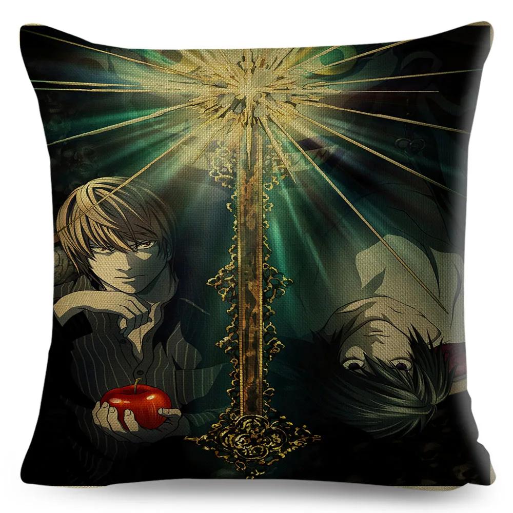Death Note Cushion Cover Decor Cartoon Classic Anime Print Pillow Case Polyester Pillowcase for Sofa Home Children Room 45x45cm