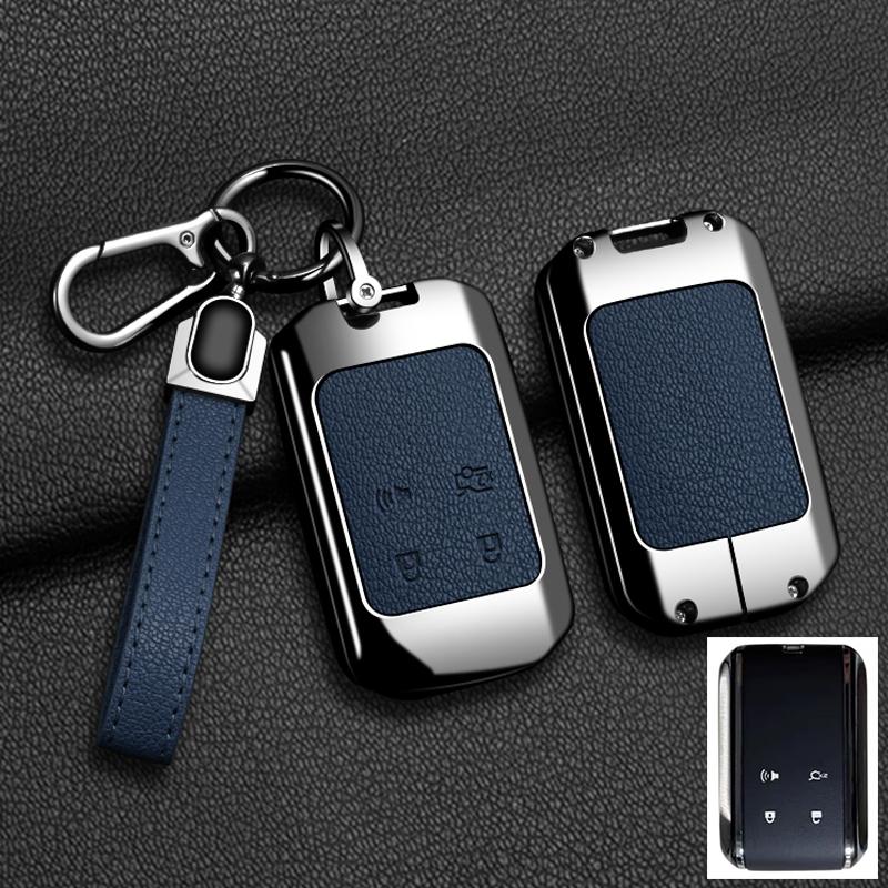 Car Zinc Alloy Leather Key Case Cover For Mazda EZ6 EZ-6 EZ-60 EZ60 200 130 480 600 Protective Shell Holder Chain Accessories