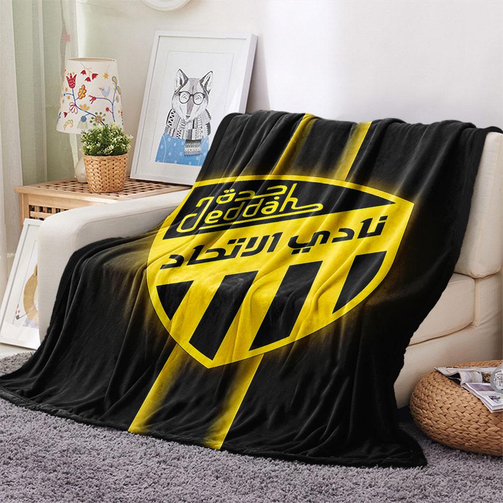 1PC Al-Ittihad FC Patterned Flannel Blanket Suitable For All Seasons for Home Decor Warmth and Comfort Gifts Holiday Present