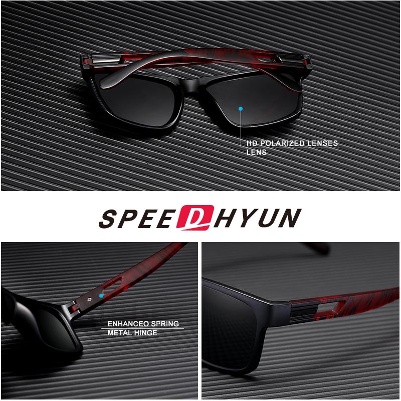 SPEEDHYUN Ultra Light Polarized Sunglasses with Retro Matte Black Frame