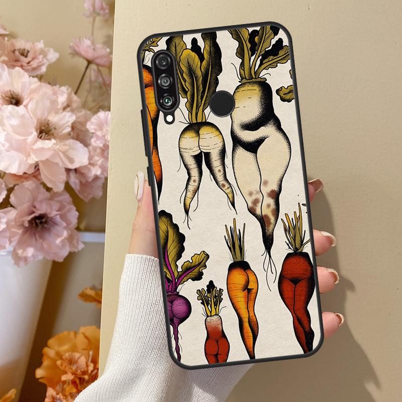 Sexy Pilze Karotte Früchte Hülle Für Huawei P30 Lite P40 P20 P50 Pro Nova 5T P Smart 2019 Hülle Für Honor 50 10i 8X