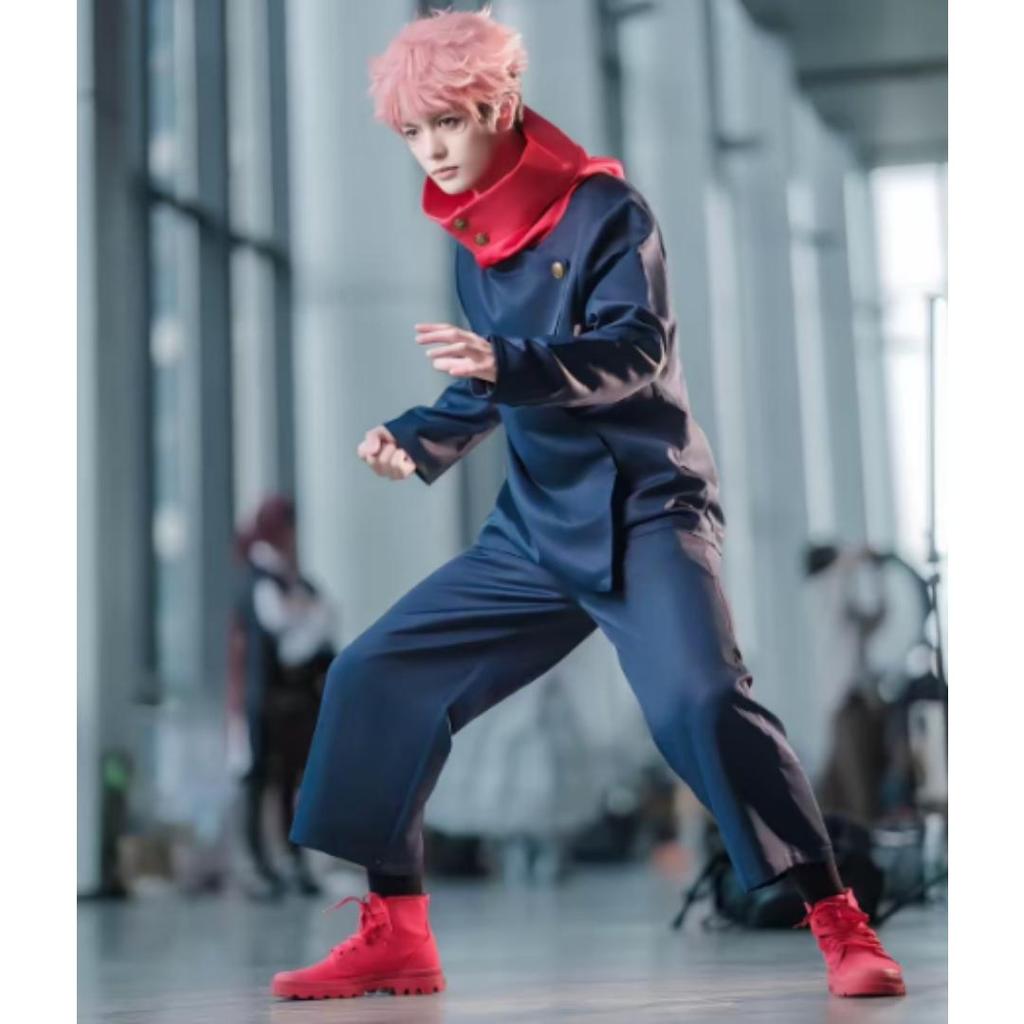 Anime Tokyo Itadori Yuji Cosplay Costume Jujutsu Kaisen Outfit Full Set for Halloween Party