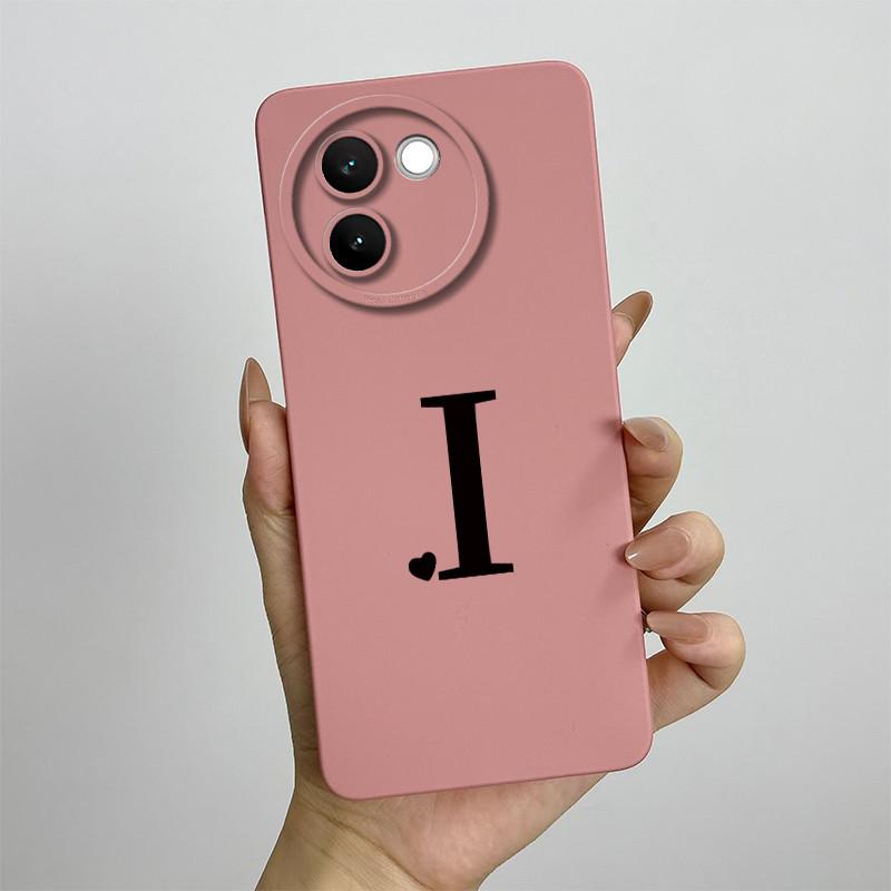 For Vivo V30e Case Vivo V30E 5G V2340 V2339 Phone Case Cute Initial Letters ShockProof Matte Silicone Soft Protective Back Cover