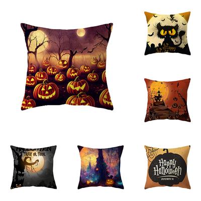 Kürbis-Kätzchen-Kissenbezug, Halloween-Themenserie, Dekokissenbezug, Sofa-Stuhl-Bett-Kissenbezug, Heimdekoration