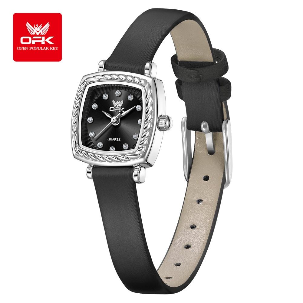 OPK 6061 Women's Quartz Wrist Watches Fashion Elegant Ladies Dress Watch Comfortable Leather Strap Waterproof Watches For Woman