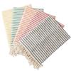High Quality Custom Cotton Tassel Turkish Hammam Stripe Fouta Beach Towels Bag Printed Summer Use for Bath or Swim