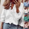 Women's Tops and Elegant Long Sleeved Shirts White Ol Shirts Women's Solid Shirts Women's Blur Women's Street Clothes