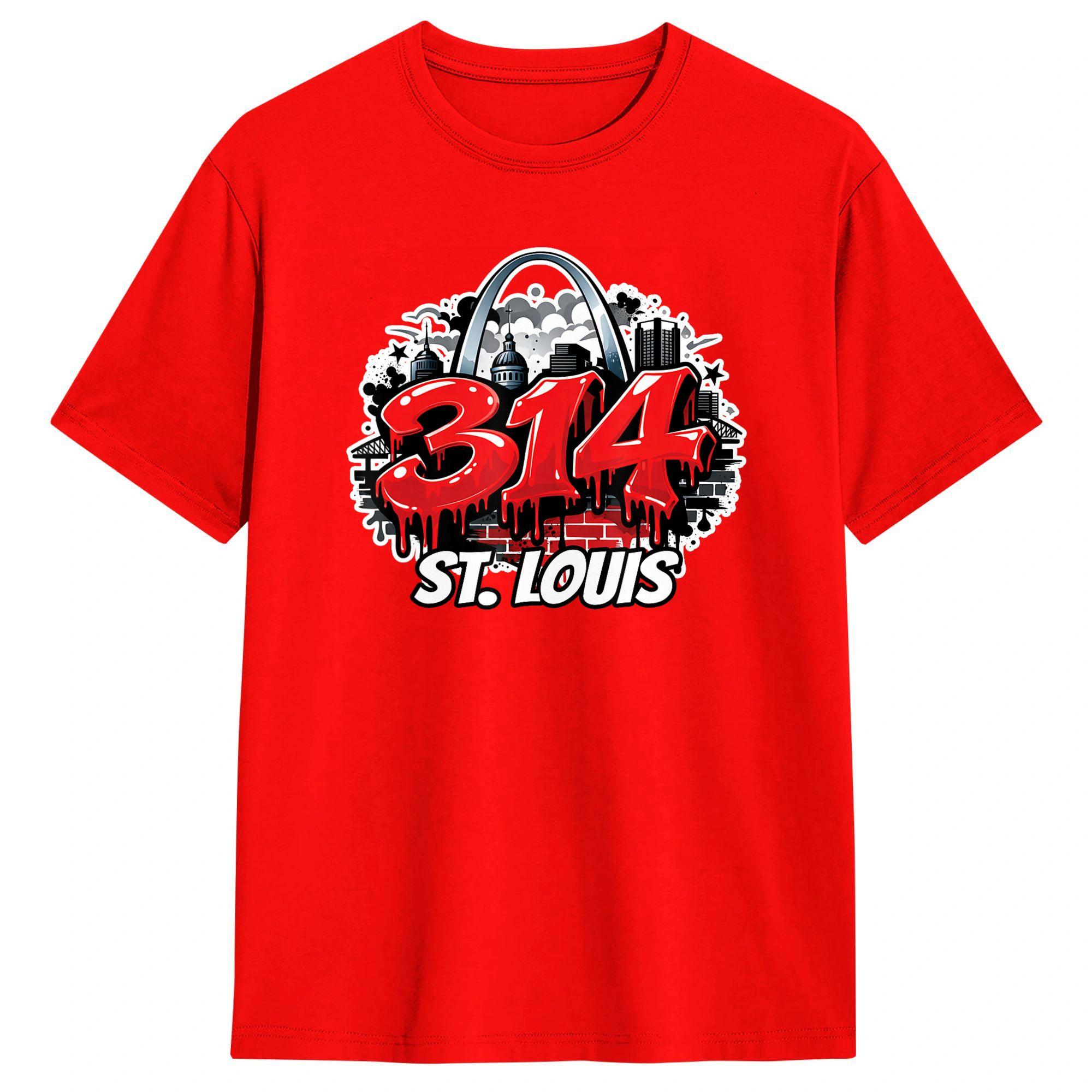 314 St Louis Arch Skyline TShirt Summer  Pure Cotton T Shirts For Man Hip Hop Pattern Tee Shirt ShortSleeve Y2K Casual Tees S