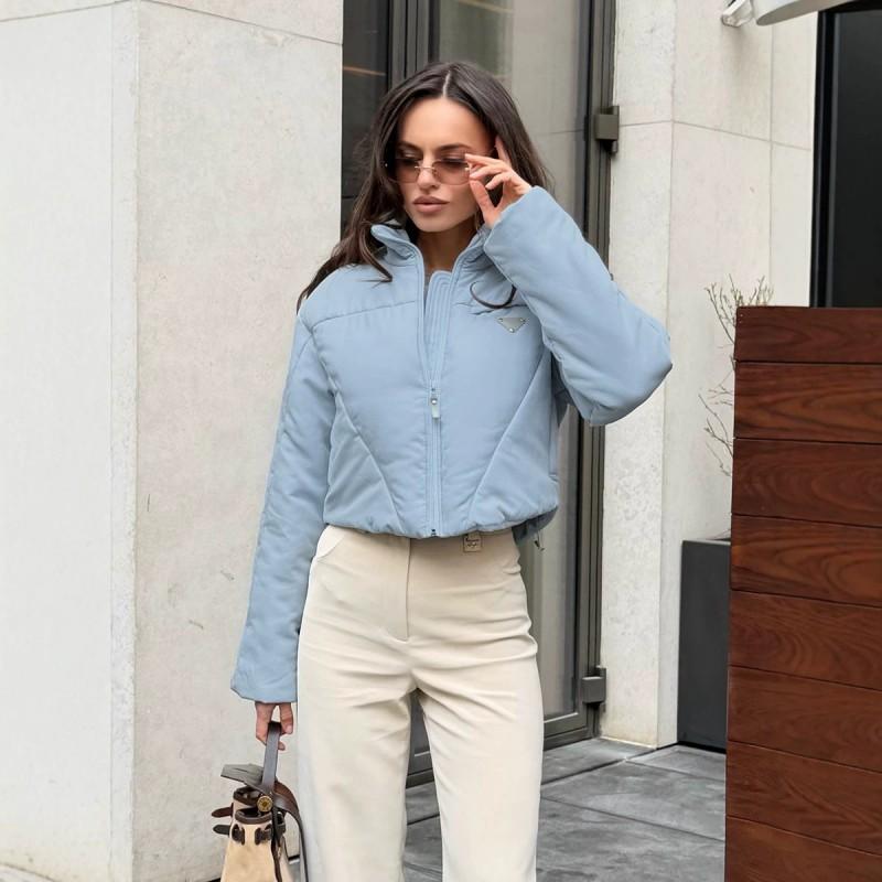 2026 Womens Short Stand Collar Cotton Puffer Jacket Slim Fit Warm Winter Coat